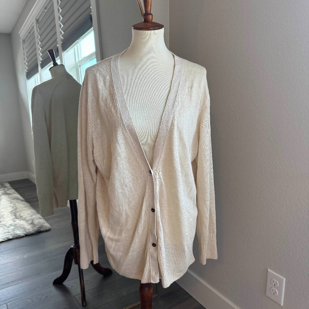 Banana Republic Boyfriend Linen Cardigan XL